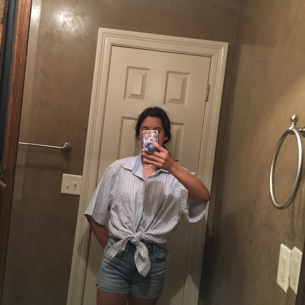 Cute button ups with front tie